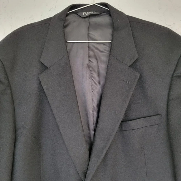 JoS. A. Bank Cashmere Modern Fit Blazer Coat Double Button Black Mens 48L - Picture 2 of 13